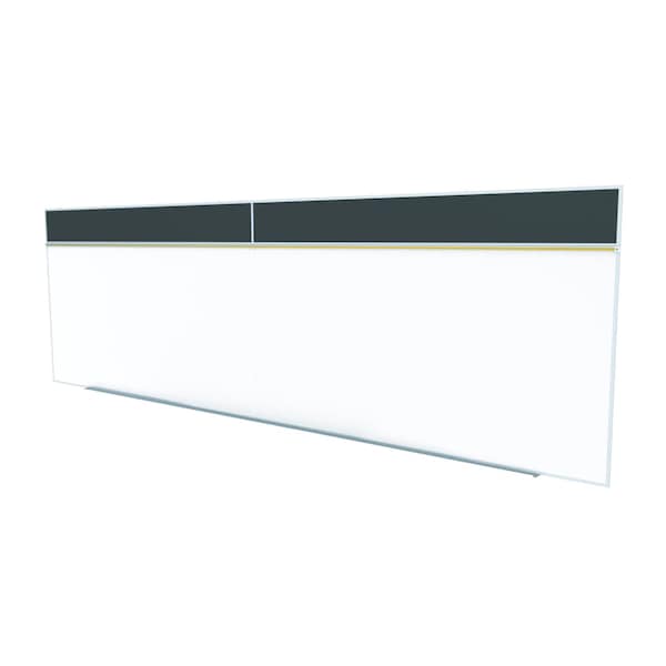 Ghent Combo Whiteboard/Bulletin, Mag Por/Rcycld, Styl A, 5 ft H x 16 ft W, Black SPC516A-ATR-BK - main